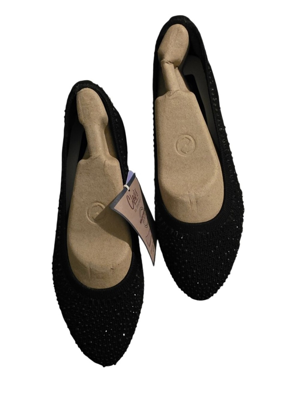 Skechers Black Sparkle Knit Flats Cleo 2.0 Mesmerizing Nights - Size 7 - New
